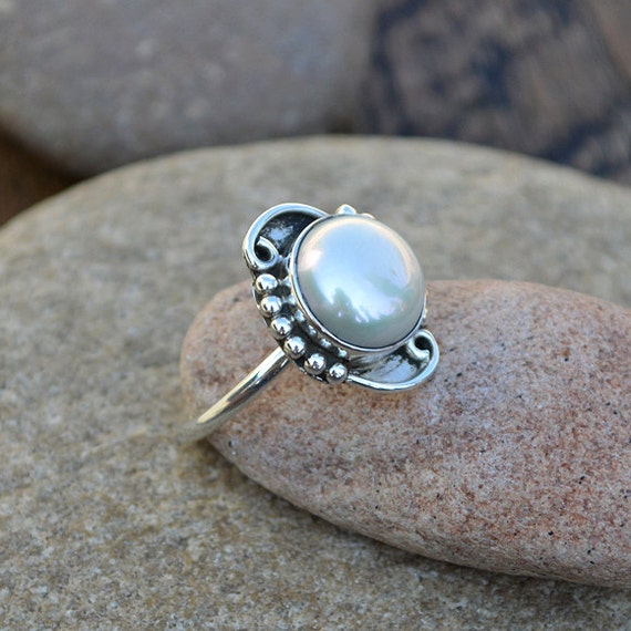 Cultured South Sea Pearl Gemstone Ring by NativeFineJewelry