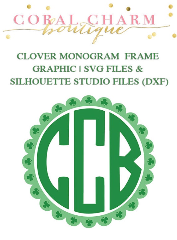 Download Doily Clover Monogram Frame File for Cutting Machines SVG