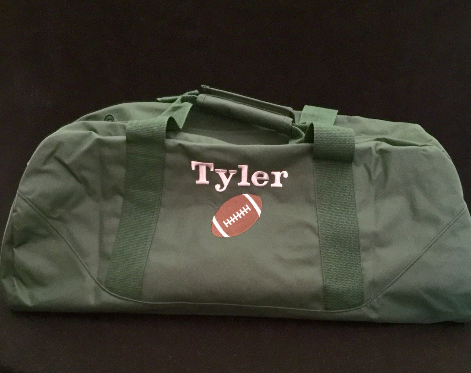 Monogrammed Duffel Sports Bag Football Soccer by CraftyThreadz