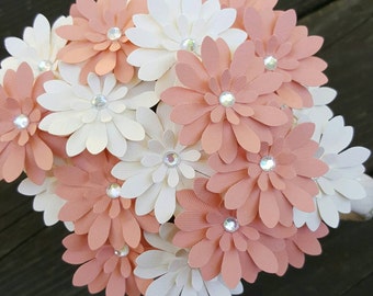 30 Peach Paper Flowers, Wedding Flowers, Paper Daisies, Wedding Centerpiece, Peach Wedding Bouquet, Peach Bouquet, Peach Centerpiece