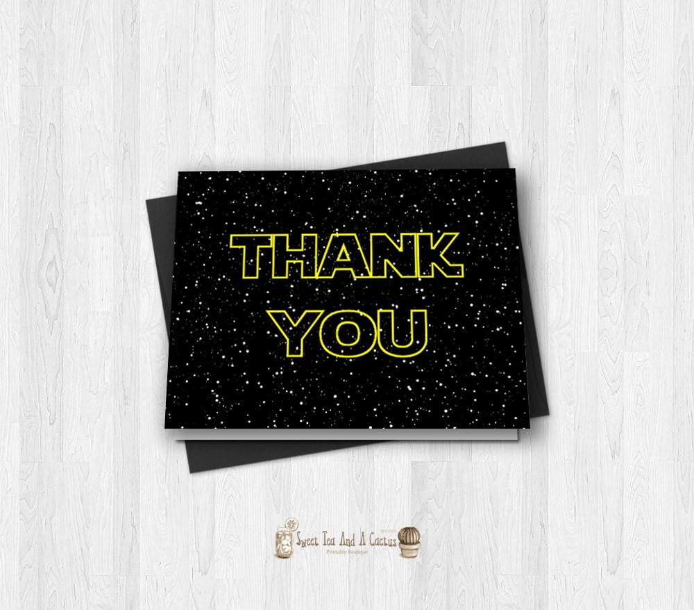Star Wars Thank You Card Printable Digital Download Sci-fi