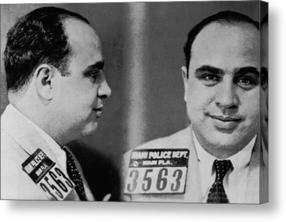 Al Capone Mug Shot 1931 Horizontal on Stretched by RubinoFineArt