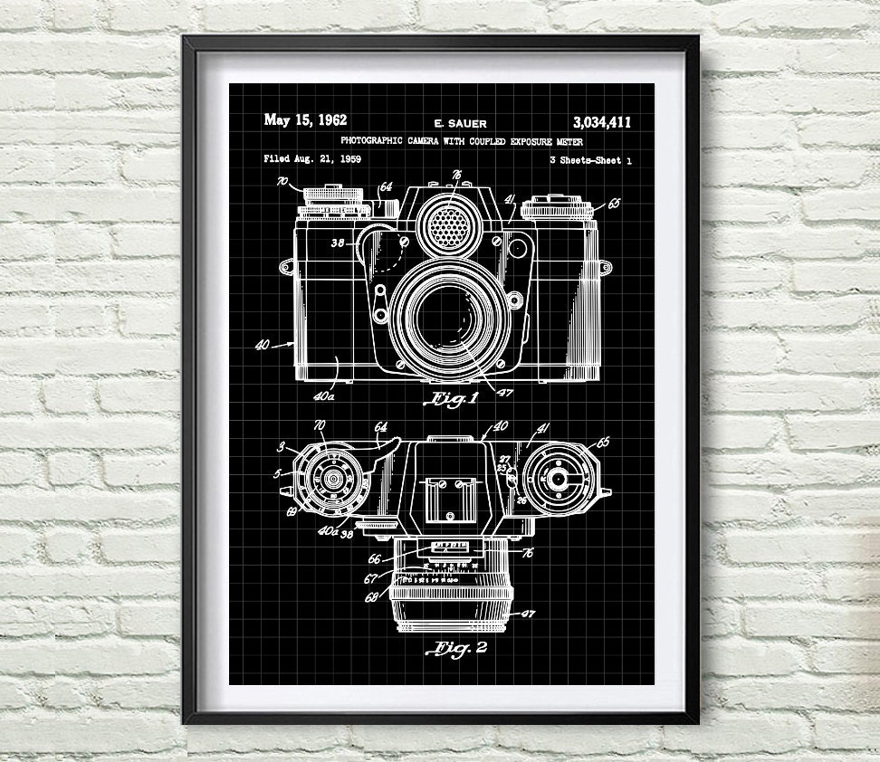 Zeiss Ikon Contarex Camera Patent Poster Camera by Artvintagedecor