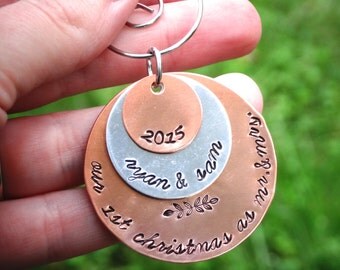 Personalized Christmas Ornament Newlywed Wedding Gift Our First Christmas as Mr. and Mrs.