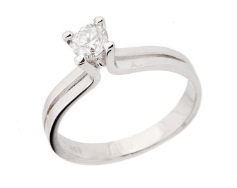 Diamond Engagement Ring 0.19 carat-Solitaire White Gold Ring-Women Jewelry-solitaire diamond engagement ring- solitaire rings-promise ring