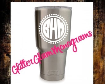 Yeti Decal | Yeti Tumbler Decal | Yeti Monogram | Yeti Cup Decal | Yeti Circle Monogram | Yeti Circle Decal | Yeti Tumbler Decal