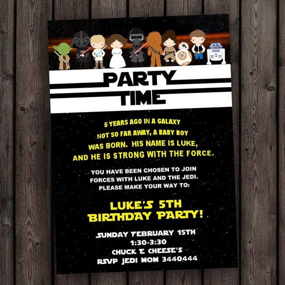 star wars invitation the force awakens invitation star wars