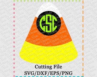 SVG EPS DXF Cutting File Candy Corn Monogram svg, candy corn svg, monogram svg, halloween monogram svg, halloween svg, creativeapplique