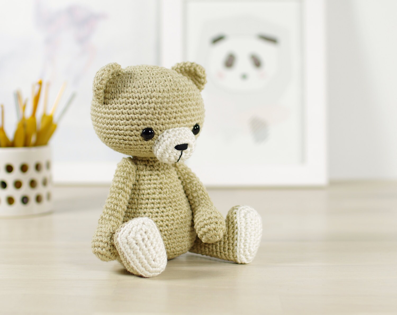 PATTERN: Classic crocheted teddy bear 4-way jointed