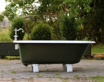 1940's Refinished Sitz Bathtub Cast Iron Brass by readytore