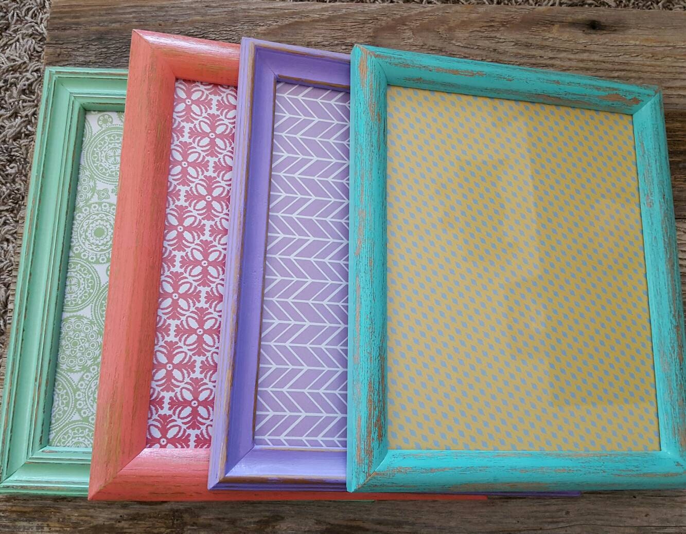 8x10 Distressed Frames set of 4 by ScrappyHappyShay on Etsy