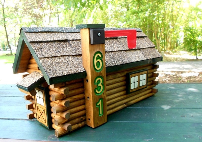 Rustic Log Cabin Mailbox Handcrafted log home Rustic decor