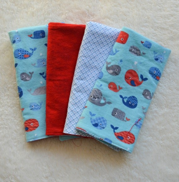 SALE Set of 4 Burp Cloths