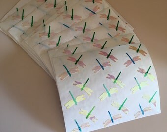 Mrs. Grossman's Vintage Dragonfly Iridescent Sticker Stickers Sheet Lot of 90 Mods from 1986