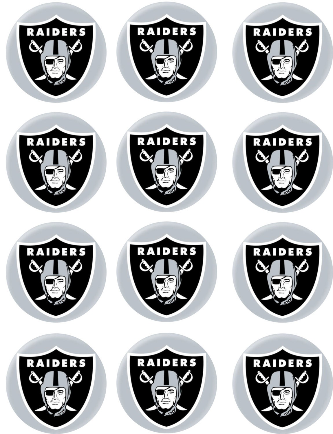 Oakland Raiders Edilbe Image Cupcake Toppers by ShoreCakeSupply