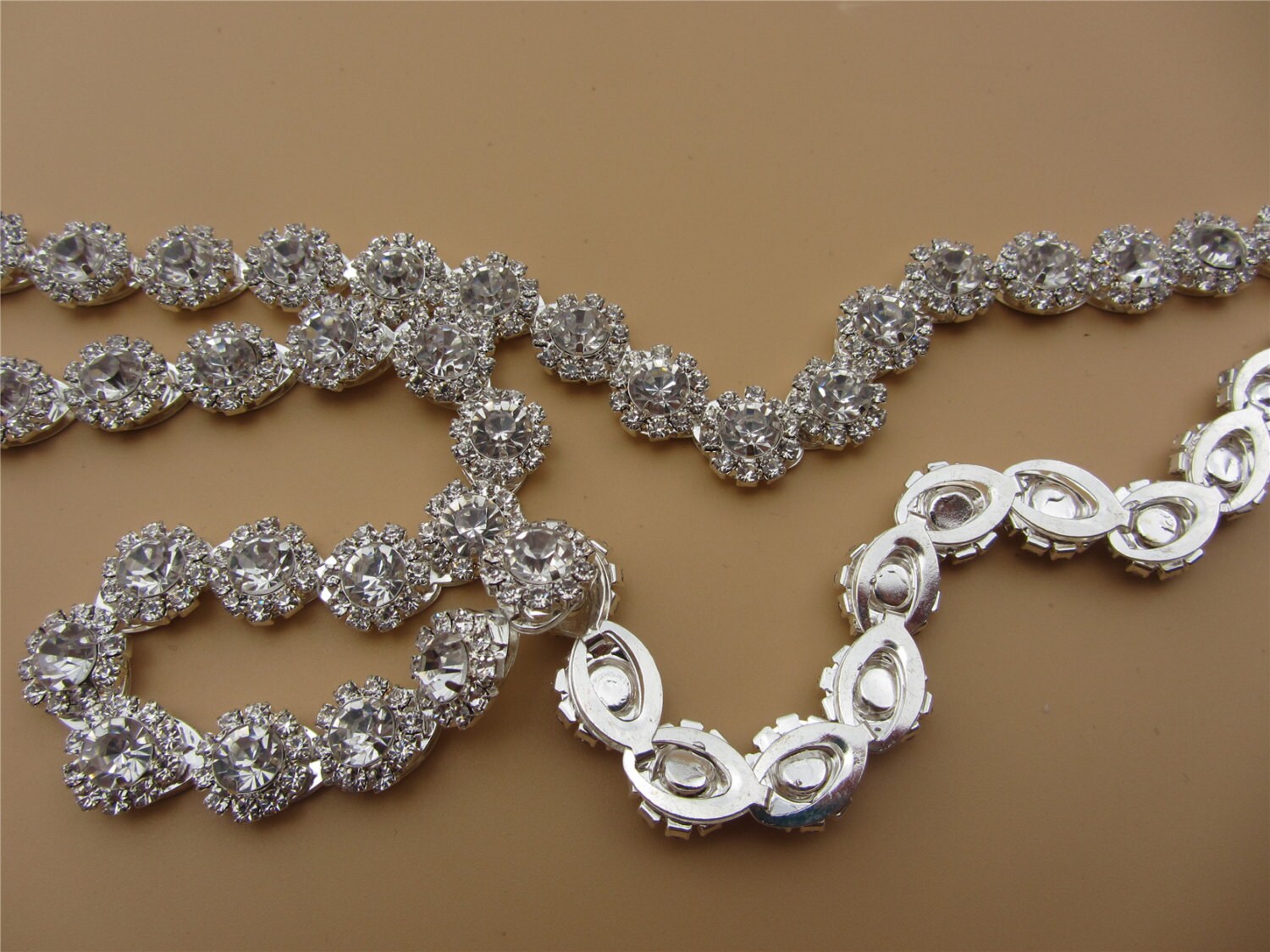 Crystal trim rhinestone trim Rhinestone Applique Bridal