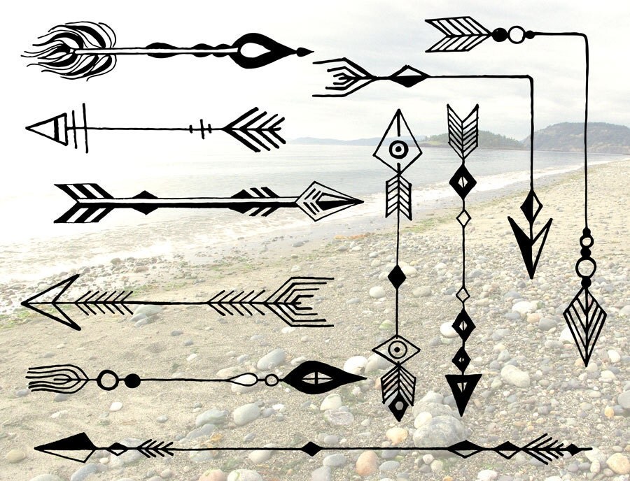 BOHEMIAN ARROWS Clip Art & Vectors Corner Arrows Hand