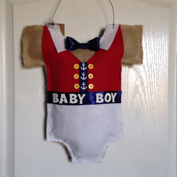 Baby boy hospital door hanger Nautical by LisasHenHouseDesigns