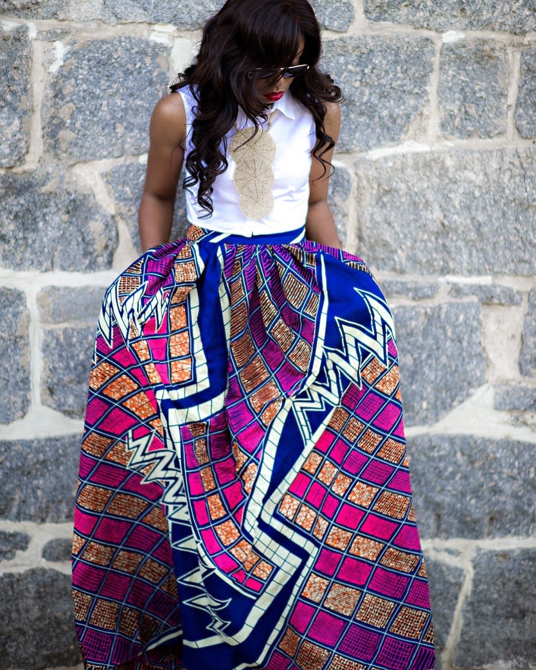 African Print Maxi Skirt