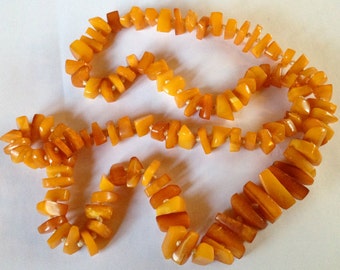 Natural Vintage Antique Butterscotch Baltic Amber Bead Necklace