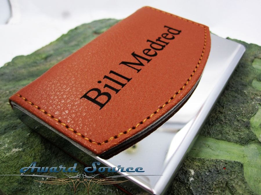Personalized Business Card Holder Leather Business Card