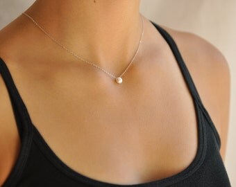 Dainty Pearl necklace, Delicate layering necklace, simple pearl necklace, Bridesmaids necklace, Gold, silver, minimal dainty necklace, NS22