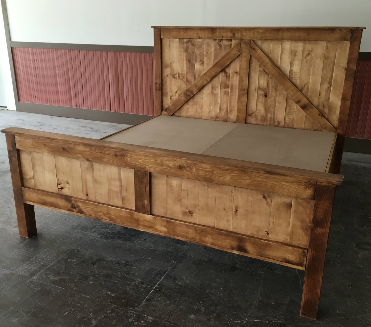 rustic bed frame king