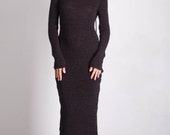 Items similar to CROCHET maxi Dress Long black Dress long slit Maxi ...