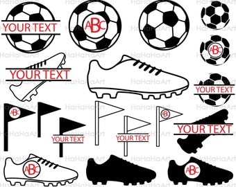 Soccer - Cutting files SVG DXF EPS Vinyl cut Digital Design files Instant Download Personal and Commercial use Circle Split Name (00018c)