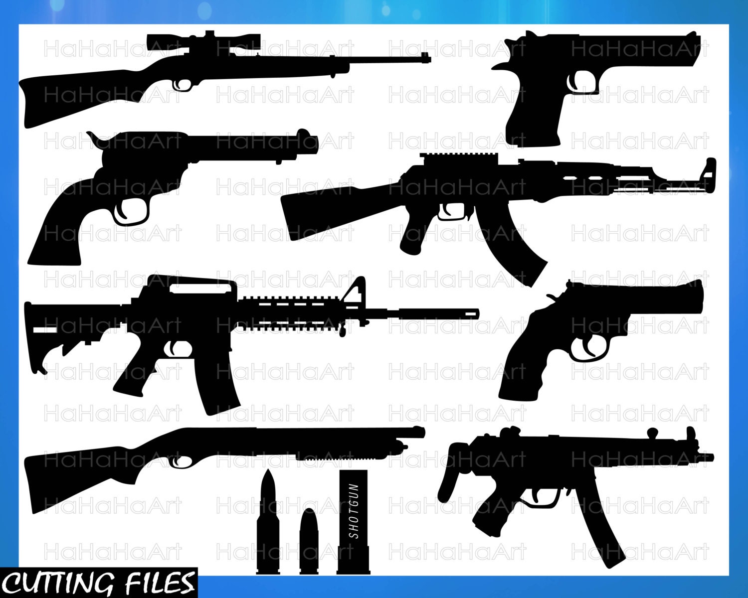 Download Guns Monogram Cutting Files Svg Png Jpg Eps Dxf Digital