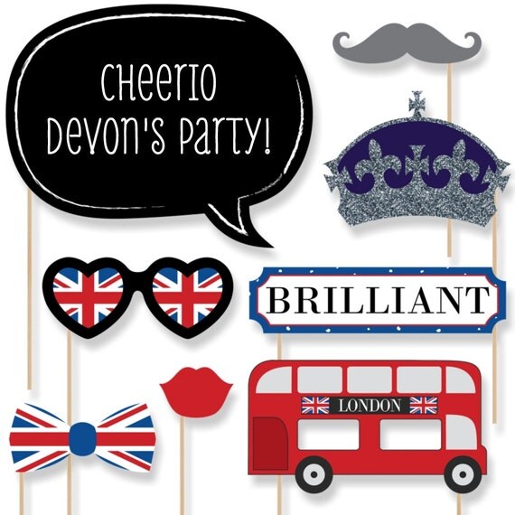 London Photo Booth Props London with Mustache, Hat, Bow Tie, Glasses