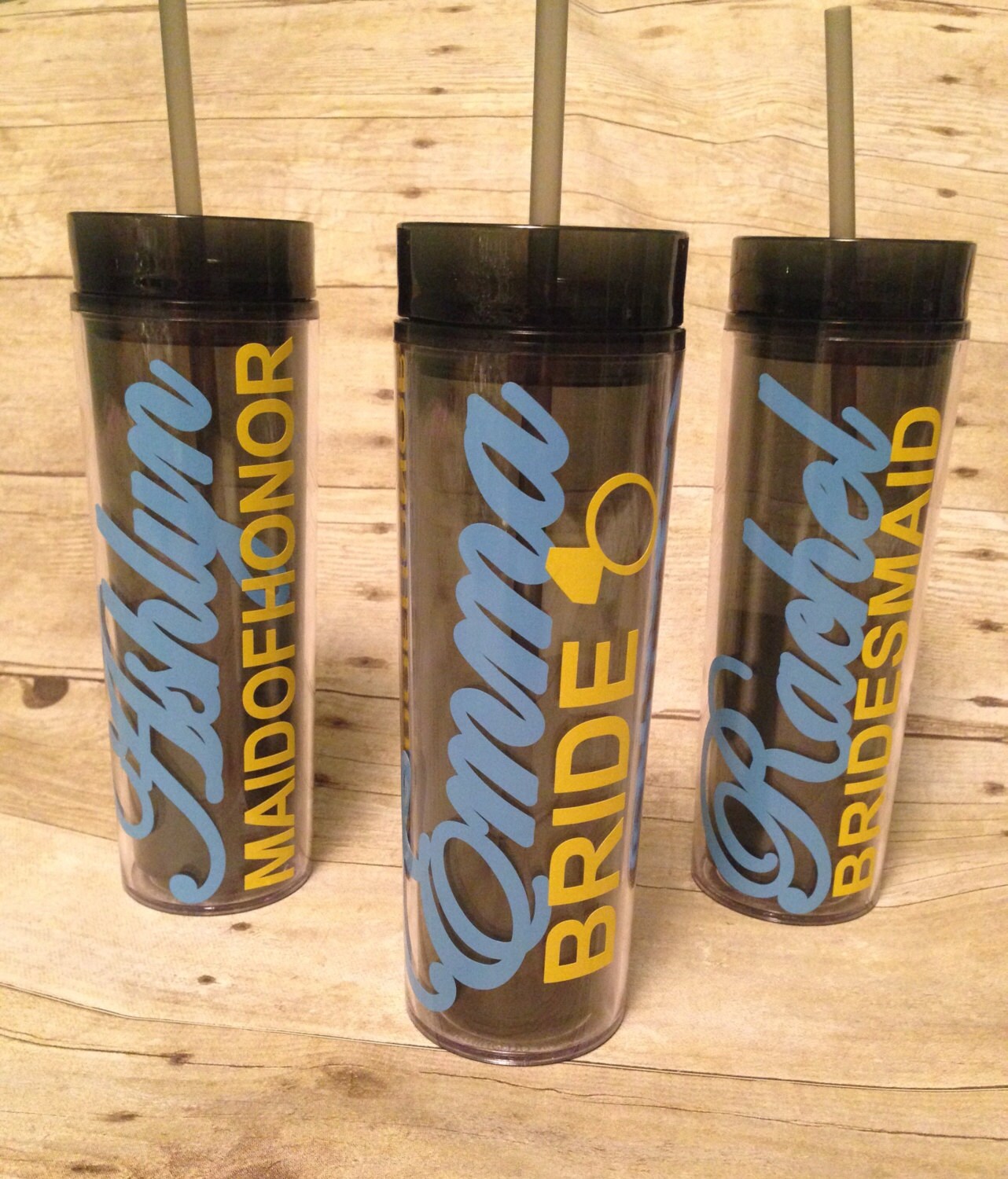 Bridal Party Personalized Tumbler 12oz Skinny Arylic Tumbler