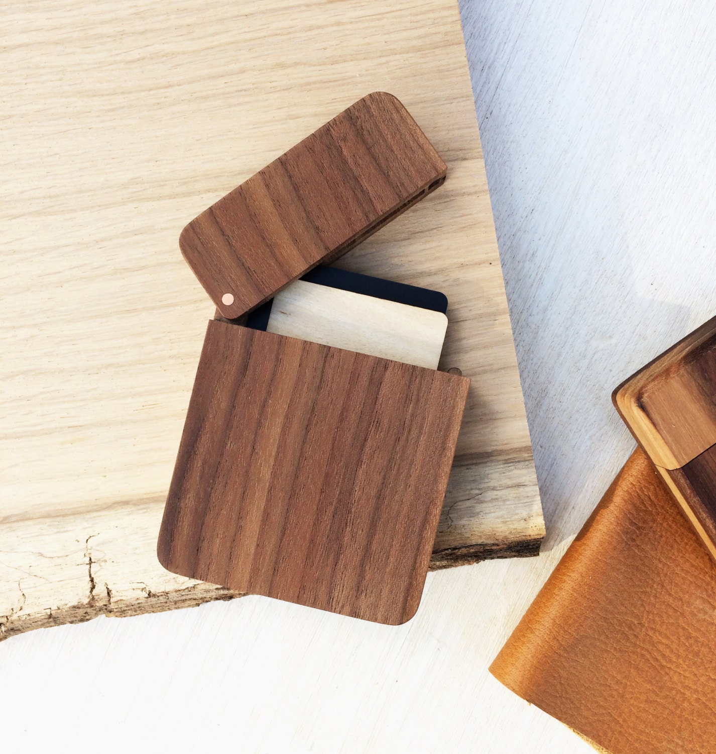 Wooden card holder hipster mens cardholder rustic card