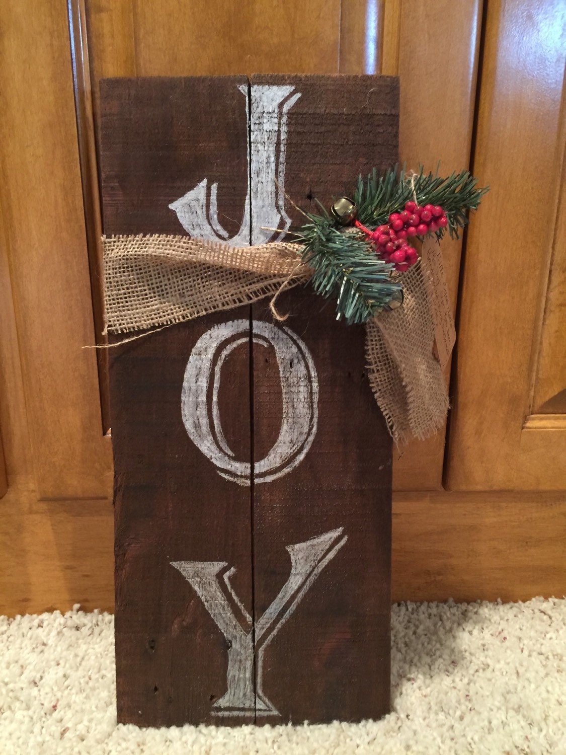 Reclaimed wood Joy sign by TrulySues on Etsy