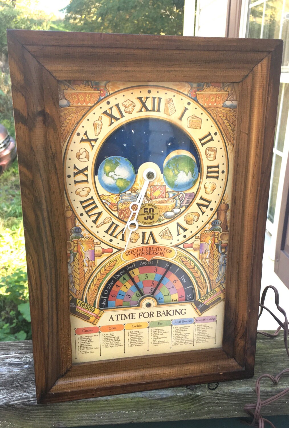 Vintage Clock Moon Phase Clock Nestle Toll House Clock