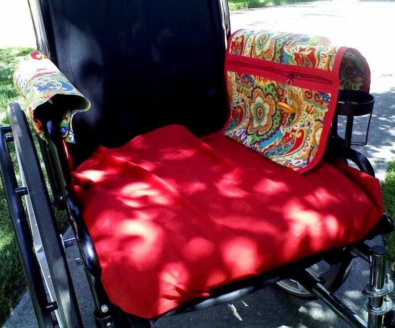 Wheelchair Armrest Pouch/Bag or Walkerlined zippered pocket