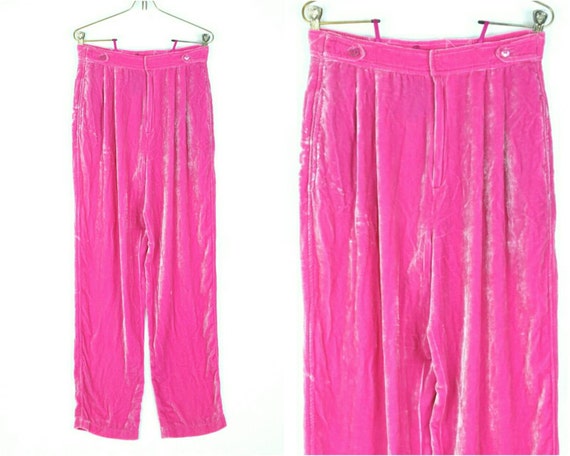 pink velvet pants