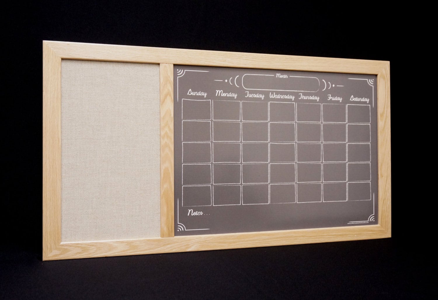 Large Fabric Board / Dry Erase Board Command Center Framed