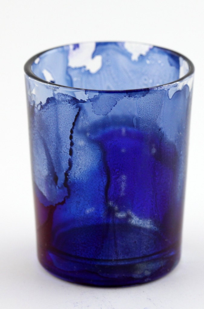 Royal Blue Glass Votive Candle Holder Votive Holder Glass