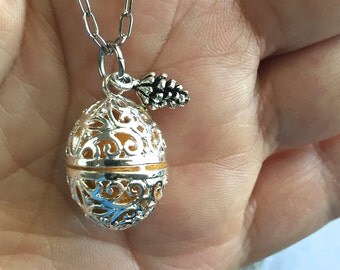 Essential Oil Diffuser Necklace with Pine Cone & Lava Bead on Stainless Steel Chain