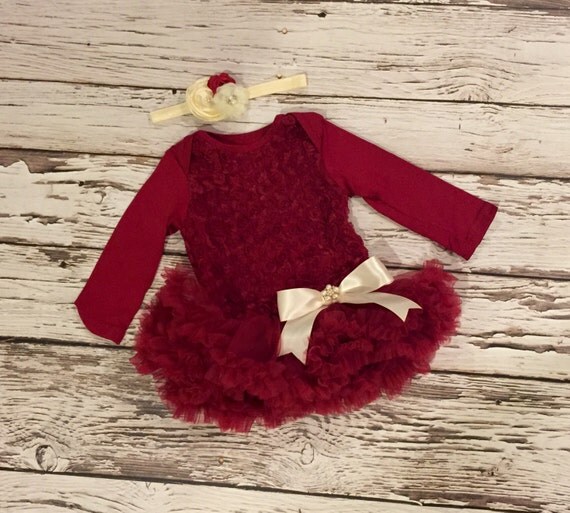 Baby girl Christmas outfit. Baby girl first Christmas dress.