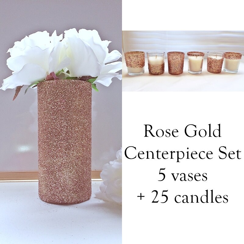 Rose Gold Wedding Centerpiece Gold Wedding by EverydayDesignEvents