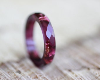 Resin Ring Ruby Ring Resin Ring Red Tourmaline Resin Ring