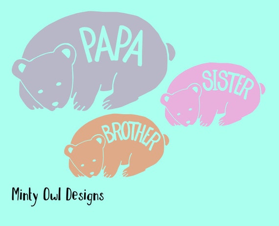 Download Papa Sister Brother Bear SVG Cut File Papa Bear Shirt