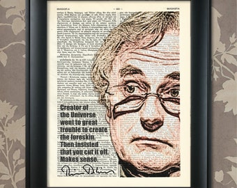 Richard Dawkins, 2, Humor, Dawkins print, Dawkins Poster, Dawkins Humor, R Dawkins gift, Richard Dawkins art, Dawkins quote, Atheist