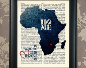 Africa Art Print, Africa Print, Africa Map Art, Africa Wall Art, Africa Pride, Africa Map Print, Africa Map, Africa Decor, Map of Africa