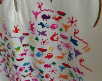 Vintage/ Hand Embroidered Cotton Tunic Tshirt