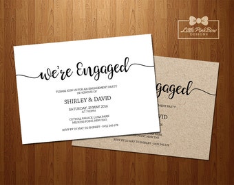 Engagement Invitation Printable, Engagement Party Invitation, Engagement Invite, Engagement Announcement, Engagement Invitation, Engaged
