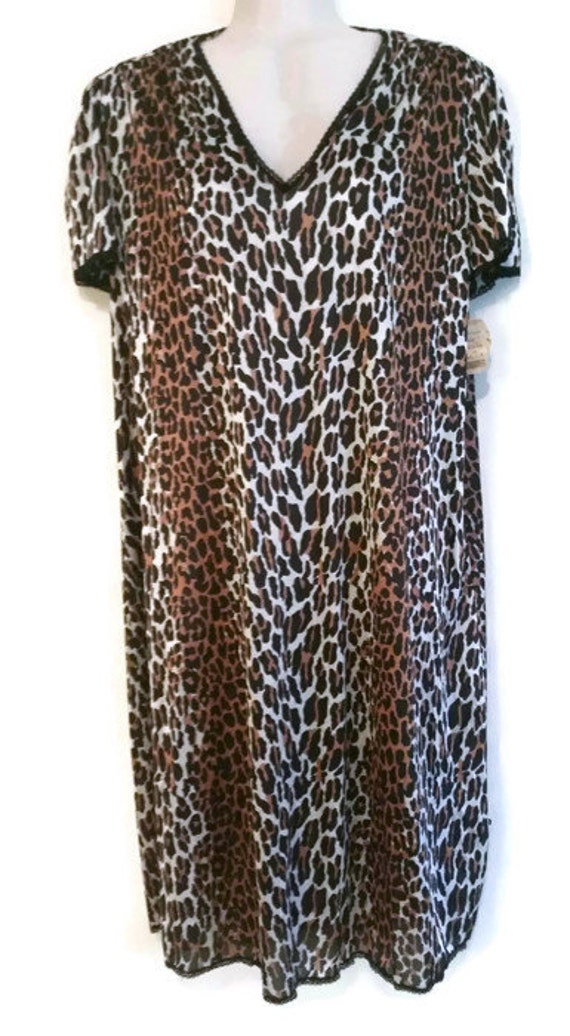Vintage NWT Leopard Print Cheetah Print Vanity Fair Nightgown