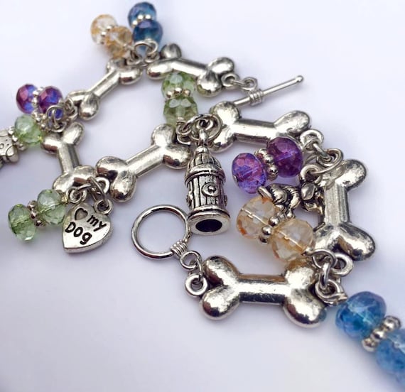 Dog Bone Charm Bracelet Love My Dog Charm by